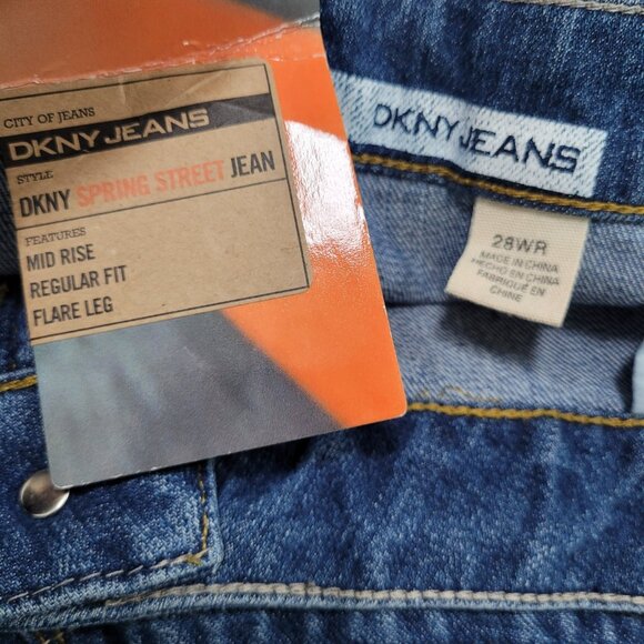 DKNY Jeans Blue Denim Spring Street Jean Mid Rise Flare 28WR (46x33) - Picture 3 of 13
